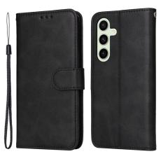  Samsung Galaxy S24 FE Pl&aring;nboksfodral L&auml;der Svart - Teknikhallen.se