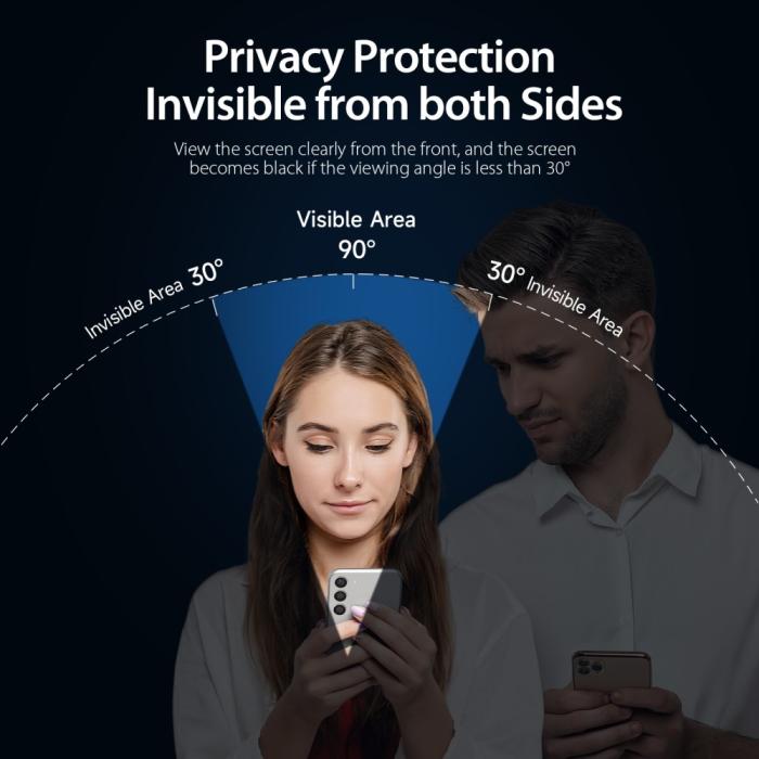 Bild 3, DUX DUCIS DUX DUCIS iPhone 16 Pro Max Skärmskydd Härdat Glas Privacy - Teknikhallen.se