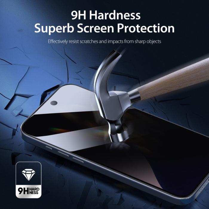 Bild 4, DUX DUCIS DUX DUCIS iPhone 16 Pro Max Skärmskydd Härdat Glas Privacy - Teknikhallen.se