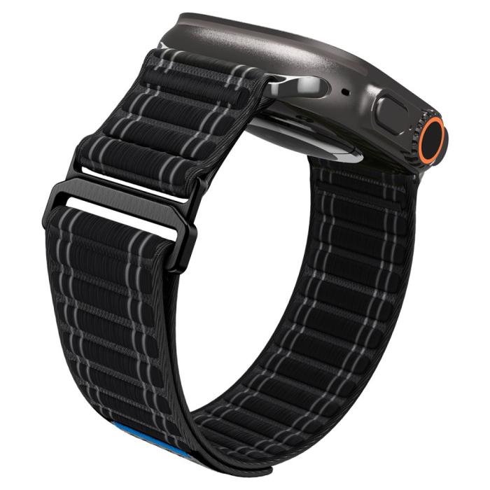 Bild 6, Spigen Spigen Apple Watch 42/44/45/46/49 mm Klockarmband Svart - Teknikhallen.se