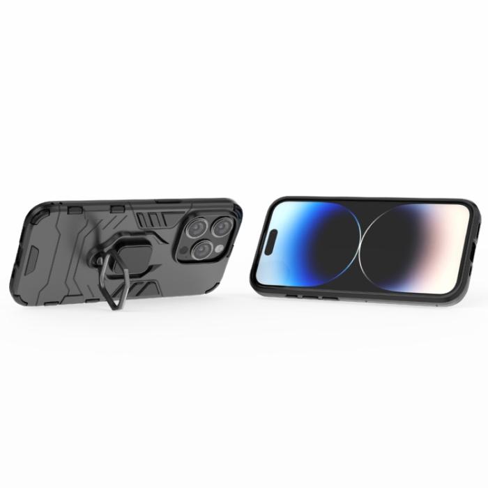 Bild 4,  iPhone 15 Pro Skal Armor Hybrid Ring Svart - Teknikhallen.se