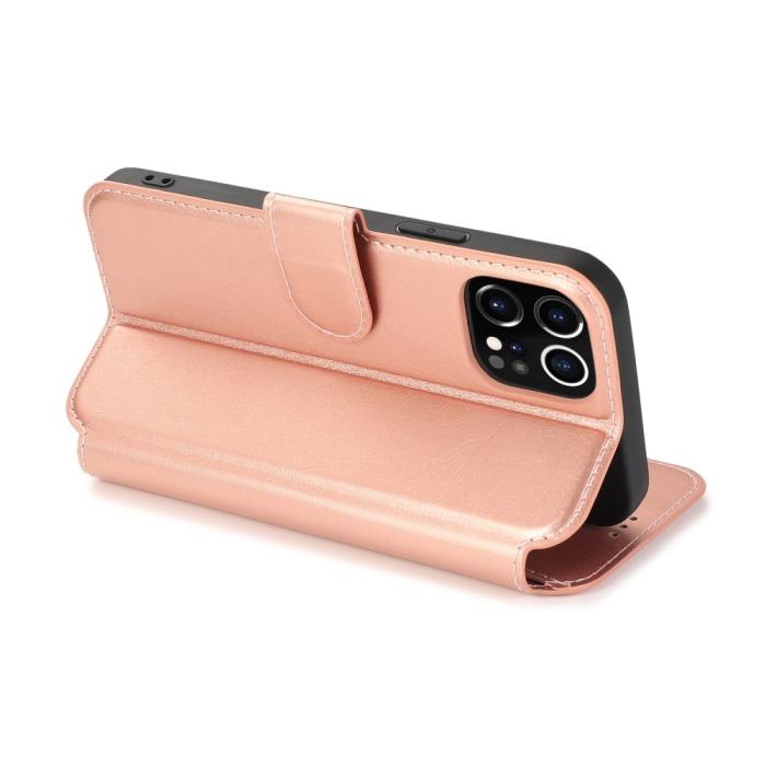 Bild 5,  iPhone 12 Pro Max - Retro Plånboksfodral - Roséguld - Teknikhallen.se