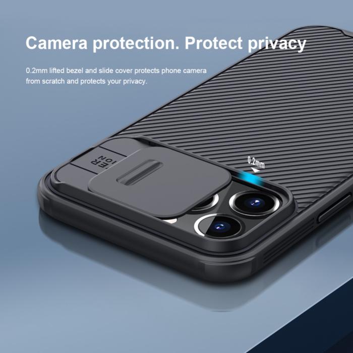 Bild 3, NILLKIN iPhone 13 Pro Max - NILLKIN CamShield Pro Skal - Svart - Teknikhallen.se