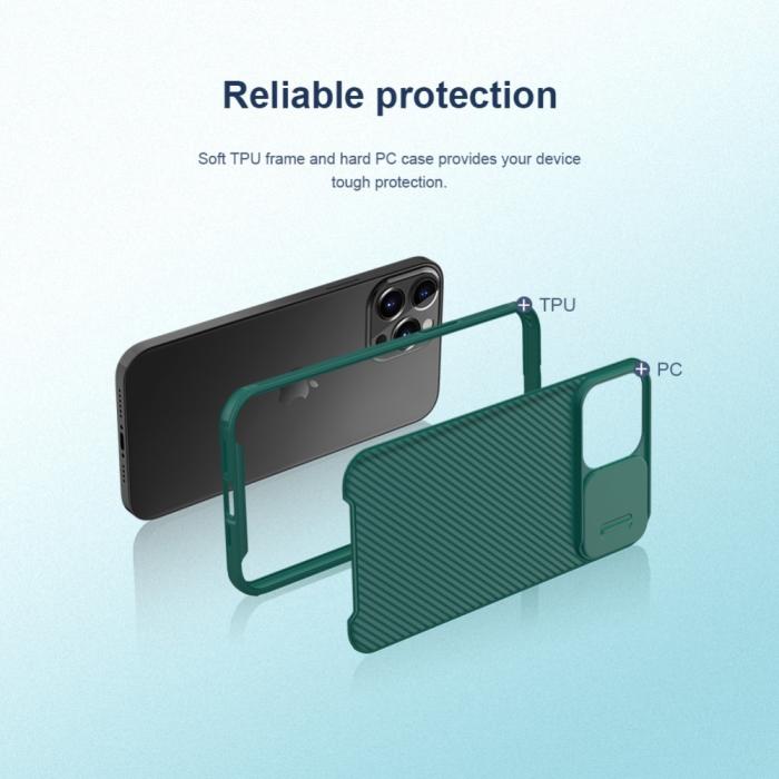 Bild 4, NILLKIN iPhone 13 Pro Max - NILLKIN CamShield Pro Skal - Svart - Teknikhallen.se