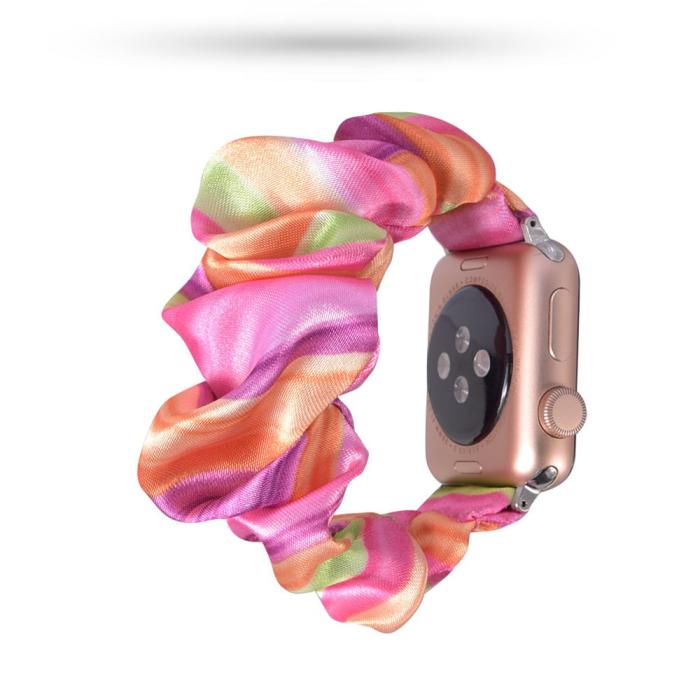 Bild 3,  Scrunchie Silk Candy Armband Apple Watch 42/44/45/46/49 mm - Teknikhallen.se