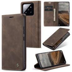 CASEME CASEME Xiaomi 14 Fodral Flip L&auml;der Brun - Teknikhallen.se