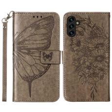  Samsung Galaxy A54 5G Fodral Med Fj&auml;ril Tryck Gr&aring; - Teknikhallen.se