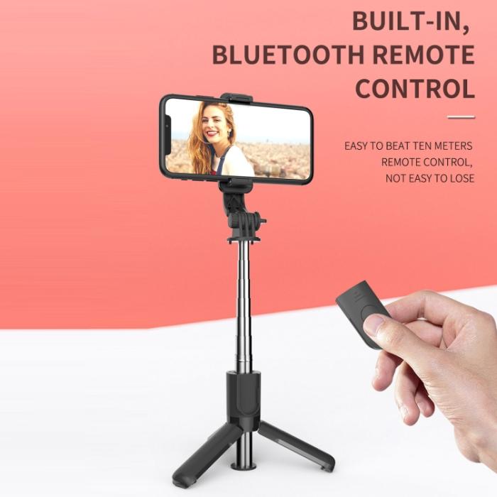 Bild 6,  TriPod Selfie Stick Trådlös Bluetooth Svart - Teknikhallen.se