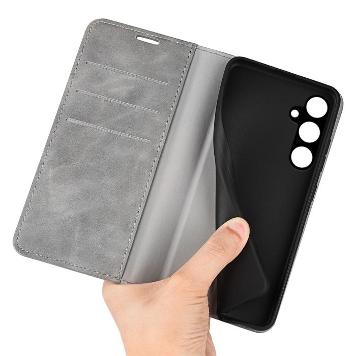 Bild 4,  Samsung Galaxy A15 5G Fodral Flip Skin Touch Grå - Teknikhallen.se