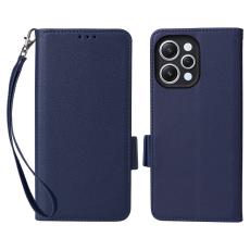  Xiaomi Redmi 12 5G/4G Fodral Litchi L&auml;der M&ouml;rk Bl&aring; - Teknikhallen.se