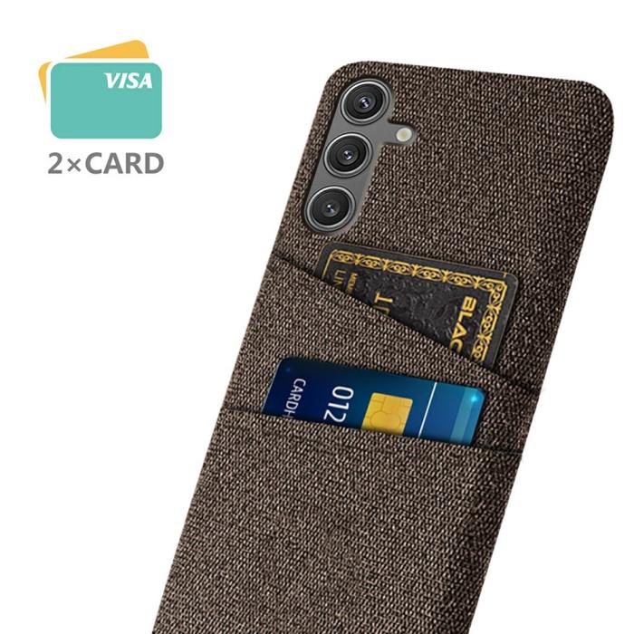 Bild 2,  Samsung Galaxy S25 Skal Med Kortfack Tygbelagt Brun - Teknikhallen.se