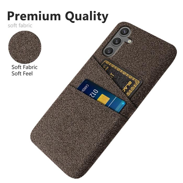 Bild 3,  Samsung Galaxy S25 Skal Med Kortfack Tygbelagt Brun - Teknikhallen.se