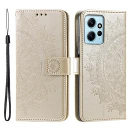  Xiaomi Redmi Note 12 4G Fodral Mandala Läder Guld - Teknikhallen.se