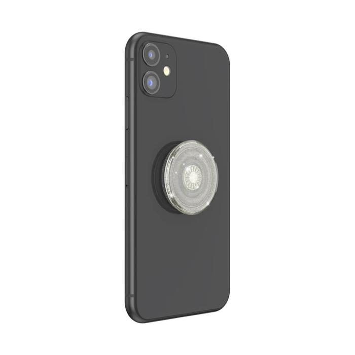 Bild 6, PopSockets PopSockets Avtagbart Grip med Ställfunktion Clear Glitter Silver - Teknikhallen.se
