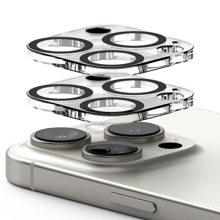 Bild 4, Ringke Ringke iPhone 16 Pro / 16 Pro Max 2-PACK Linsskydd Härdat Glas Transparent - Teknikhallen.se