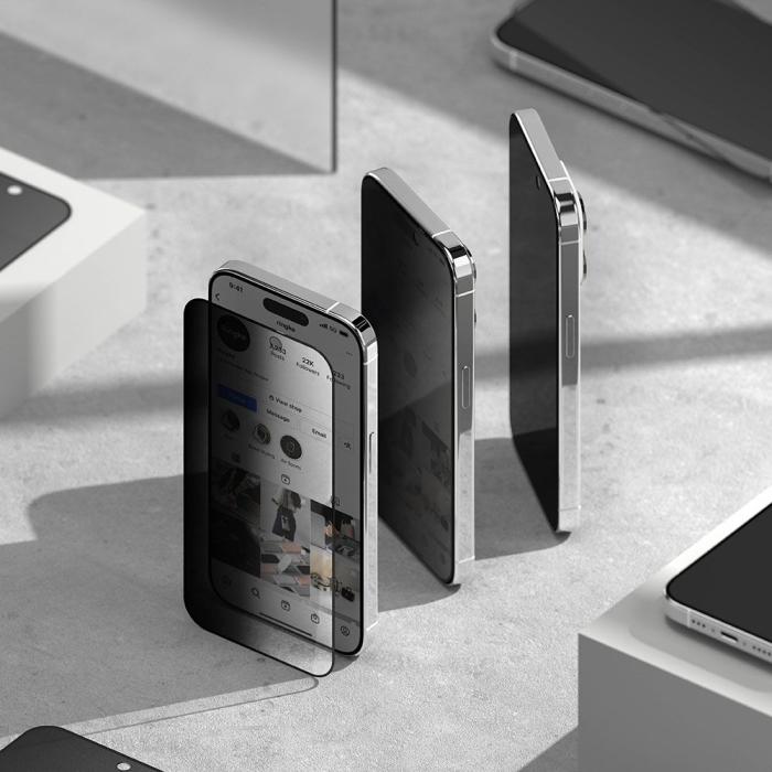 Bild 5, Ringke Ringke iPhone 15 Pro Max Skärmskydd Härdat Glas Privacy - Teknikhallen.se