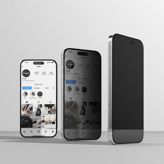 Bild 6, Ringke Ringke iPhone 15 Pro Max Skärmskydd Härdat Glas Privacy - Teknikhallen.se