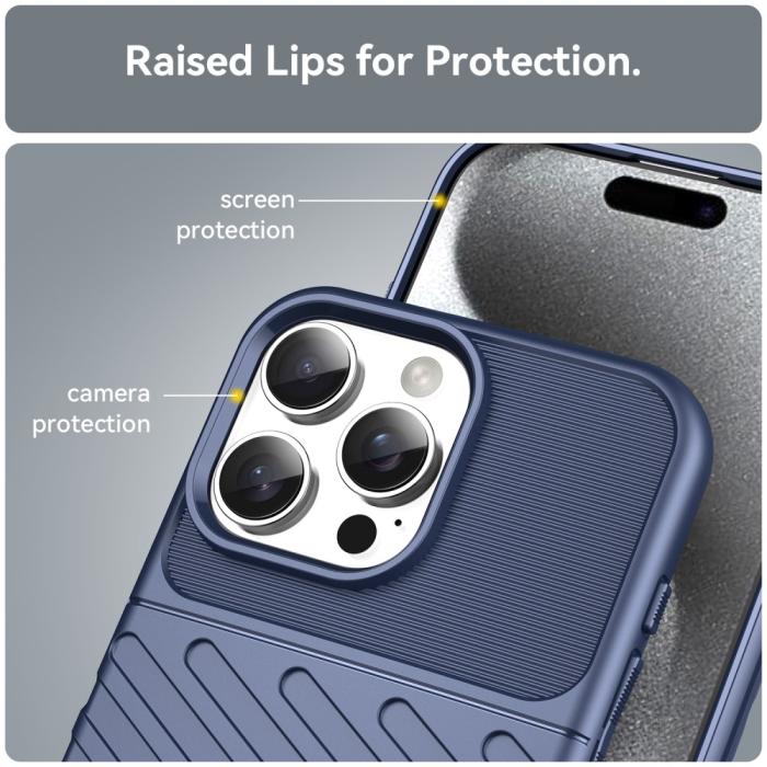 Bild 6,  iPhone 16 Pro Max Skal Twill Textur Blå - Teknikhallen.se