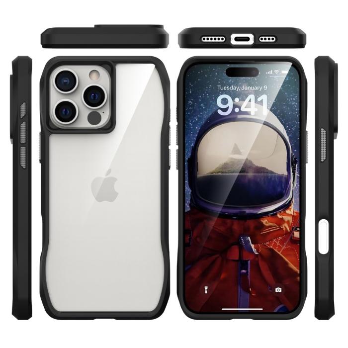 Bild 3,  iPhone 16 Pro Skal Shockproof Hybrid Svart - Teknikhallen.se