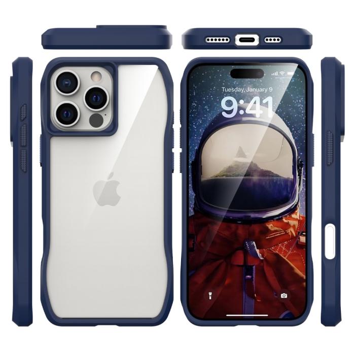 Bild 3,  iPhone 16 Pro Skal Shockproof Hybrid Mörk Blå - Teknikhallen.se