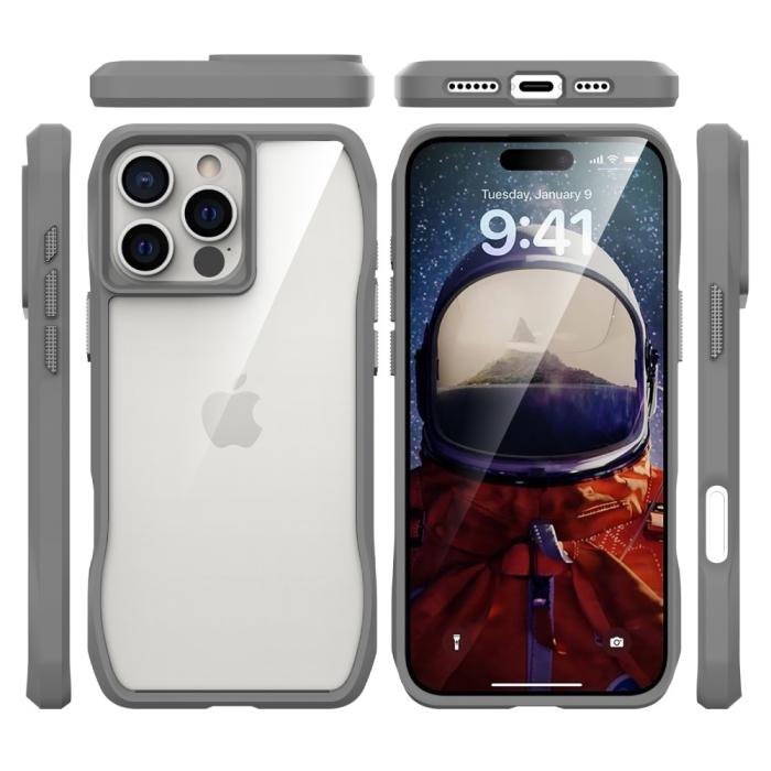 Bild 3,  iPhone 16 Pro Skal Shockproof Hybrid Grå - Teknikhallen.se