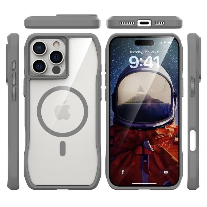 Bild 3,  iPhone 16 Pro Skal MagSafe Shockproof Hybrid Grå - Teknikhallen.se