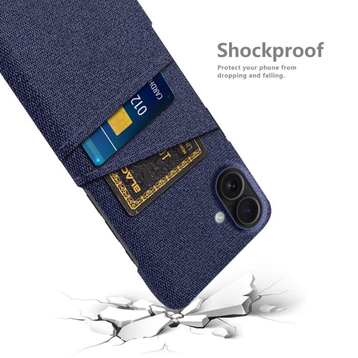 Bild 4,  iPhone 17 Skal Med Kortfack Tygbelagt Blå - Teknikhallen.se