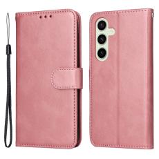  Samsung Galaxy S24 FE Pl&aring;nboksfodral L&auml;der Ros&eacute;guld - Teknikhallen.se