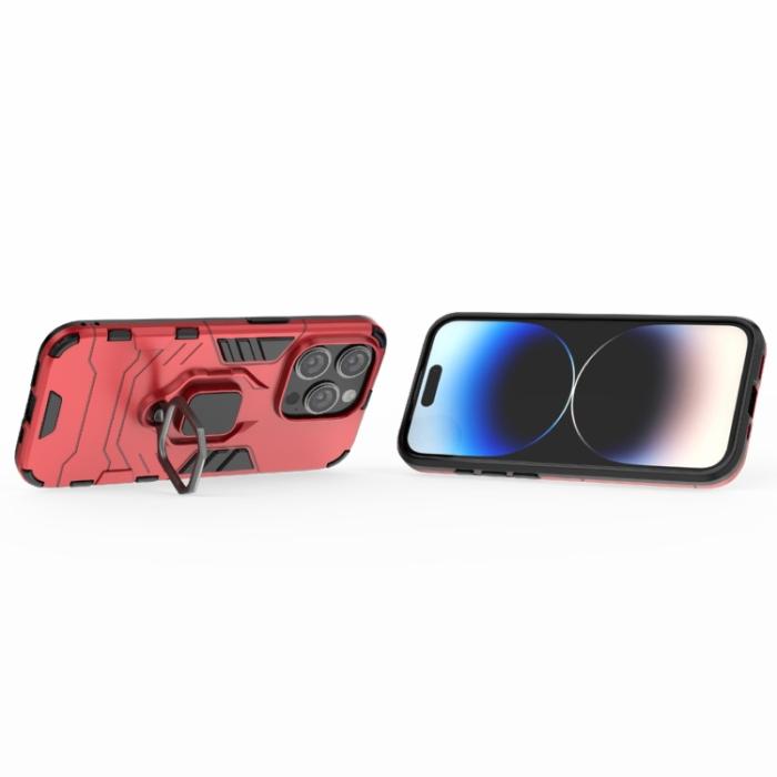 Bild 4,  iPhone 15 Pro Skal Armor Hybrid Ring Röd - Teknikhallen.se