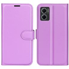  Xiaomi Redmi 10 5G Fodral Litchi L&auml;der Lila - Teknikhallen.se