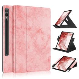  Galaxy Tab S9 Fodral Läder 360° Rotation Rosa - Teknikhallen.se