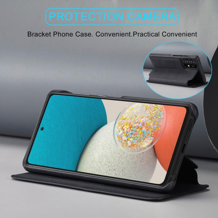 Bild 5, LC.IMEEKE LC.IMEEKE Samsung Galaxy A53 5G Fodral Retro Flip Svart - Teknikhallen.se