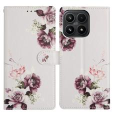  Xiaomi 17 Fodral L&auml;der Blommor Rosa - Teknikhallen.se