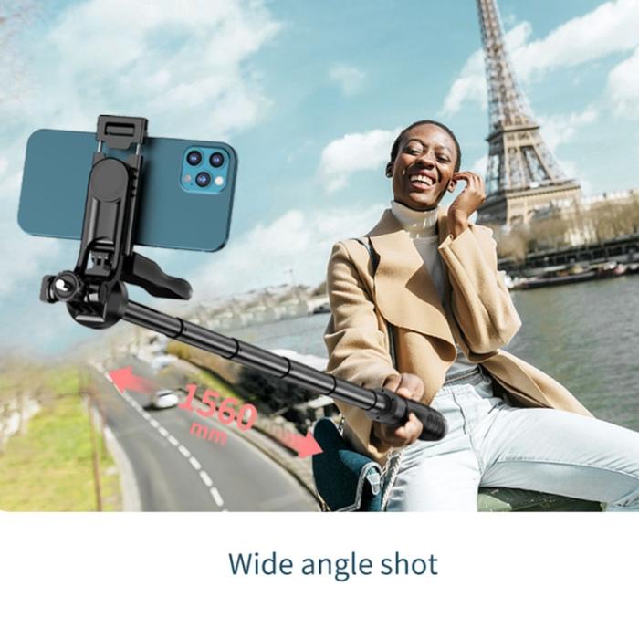 Bild 6,  Selfie Stick Tripod 153 cm Bluetooth Svart - Teknikhallen.se