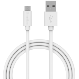 Smartline Smartline 3m Micro USB Laddningskabel Vit - Teknikhallen.se