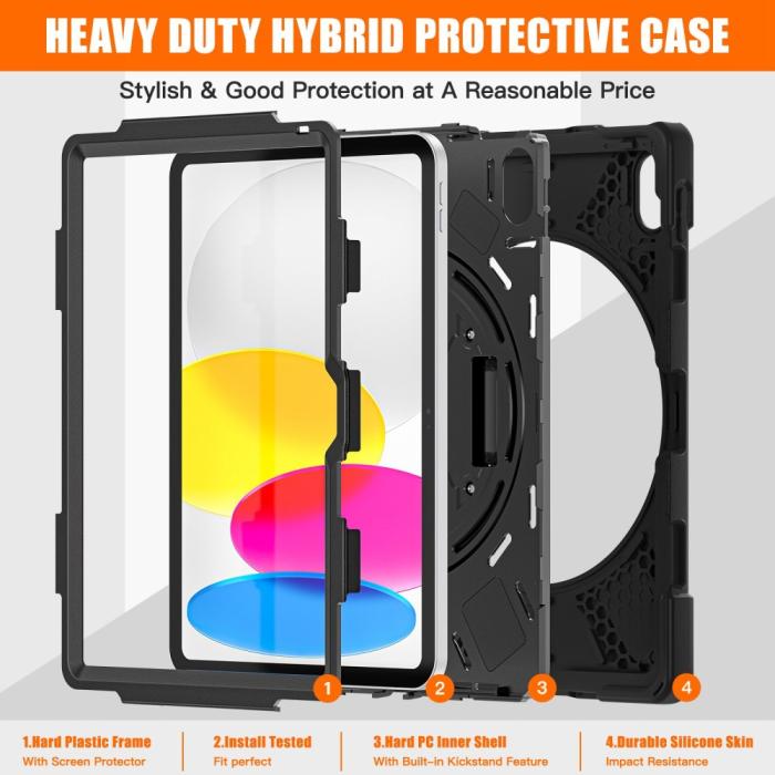 Bild 2,  iPad 11 2025 / 10.9 2022 Skal X-Shape Hybrid Kickstand Svart - Teknikhallen.se