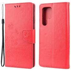  Samsung Galaxy S22 Ultra Fodral Tryckta Fj&auml;rilar R&ouml;d - Teknikhallen.se