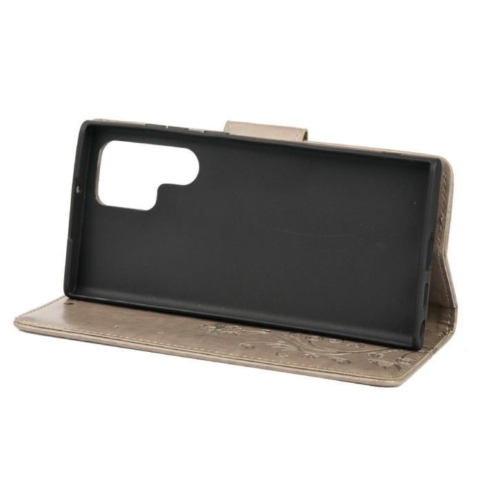 Bild 5,  Samsung Galaxy S22 Ultra Fodral Tryckta Fjärilar Grå - Teknikhallen.se