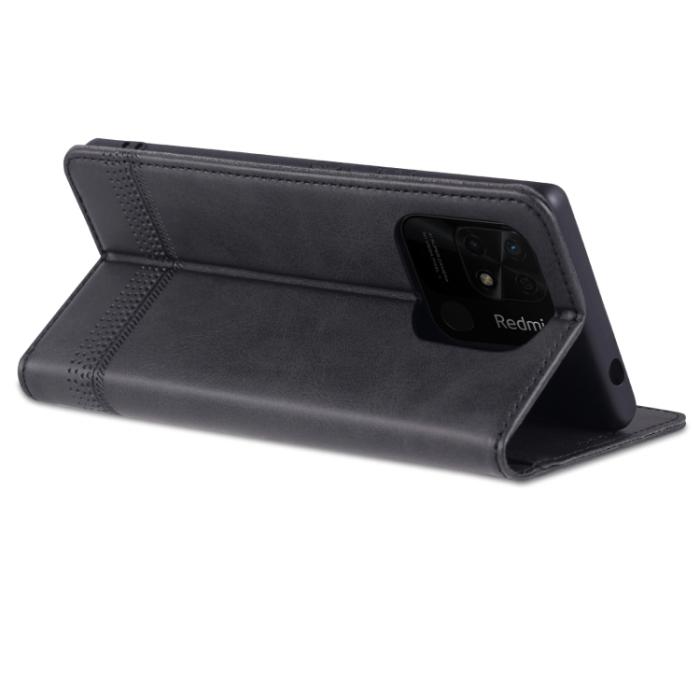 Bild 5, AZNS AZNS Xiaomi Redmi 10C Fodral Flip Läder Svart - Teknikhallen.se