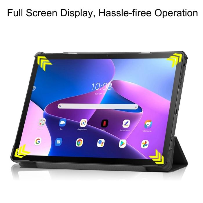Bild 4,  Lenovo Tab M10 Plus Gen 3 Fodral Tri-Fold Svart - Teknikhallen.se