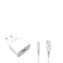 Gear GEAR Väggladdare MFi 1xUSB 1A Lightning Kabel 1m Vit - Teknikhallen.se