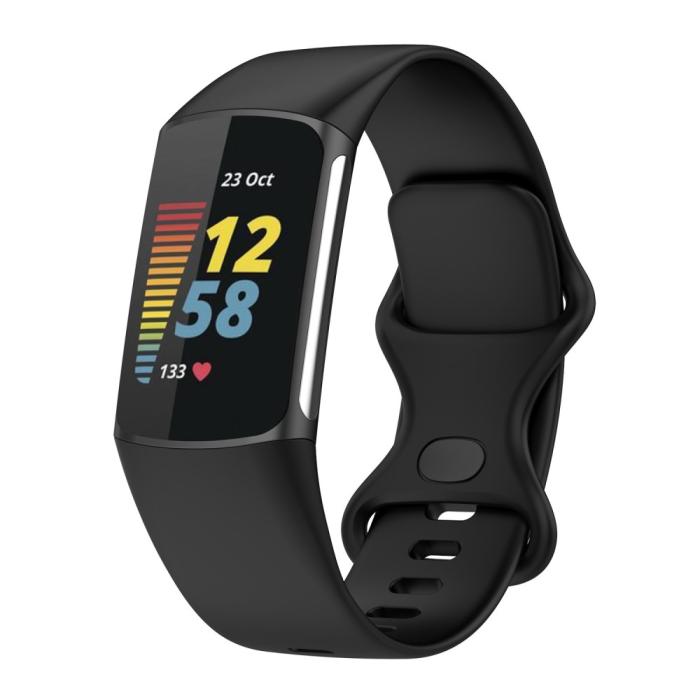 Bild 2,  Fitbit Charge 6 / 5 Armband TPU (L) Svart - Teknikhallen.se