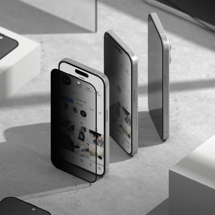 Bild 3, Ringke Ringke iPhone 16 Pro 2-PACK Skärmskydd Easy Slide Privacy - Teknikhallen.se