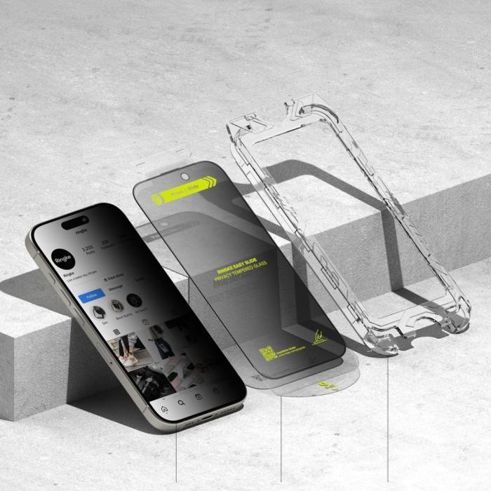 Bild 4, Ringke Ringke iPhone 16 Pro 2-PACK Skärmskydd Easy Slide Privacy - Teknikhallen.se