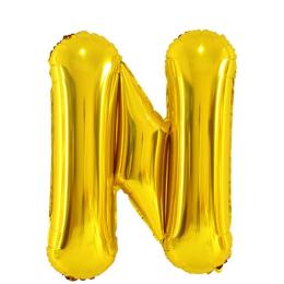  Bokstavsballong N 70 cm Guld - Teknikhallen.se