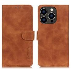 KHAZNEH KHAZNEH iPhone 16 Pro Fodral Retro L&auml;der Brun - Teknikhallen.se