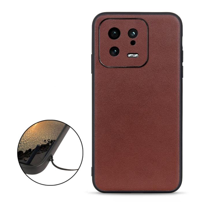 Bild 2,  Xiaomi 13 5G Skal Äkta Läder Brun - Teknikhallen.se