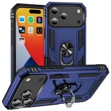  iPhone 18 Pro Max/17 Pro Max Skal Shockproof Hybrid Ring Bl&aring; - Teknikhallen.se