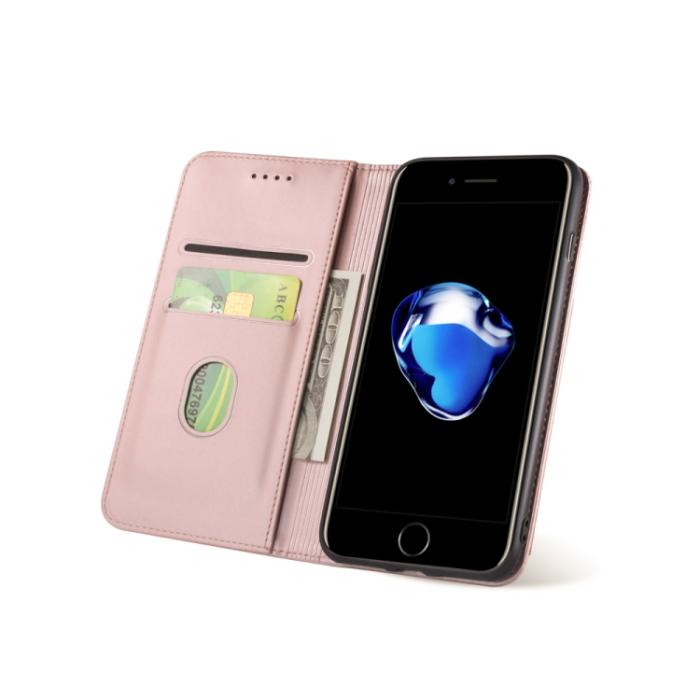 Bild 4,  iPhone 7/8/SE Fodral Skin Feel Kortfack Roséguld - Teknikhallen.se