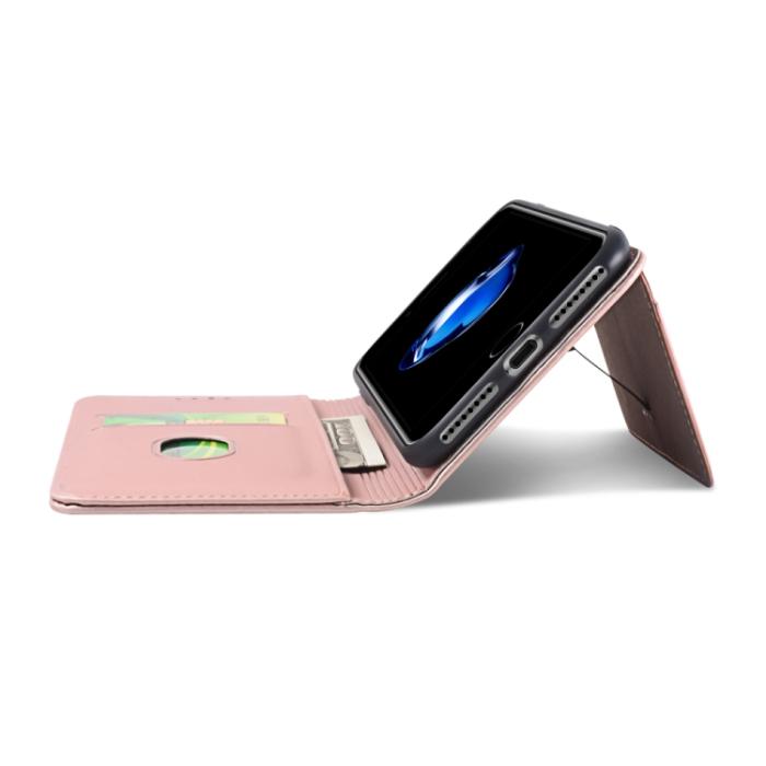 Bild 6,  iPhone 7/8/SE Fodral Skin Feel Kortfack Roséguld - Teknikhallen.se